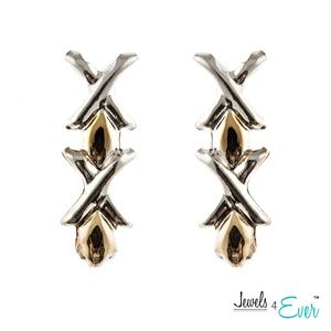 Hugs and Kisses Gold Plated Silver Earrings